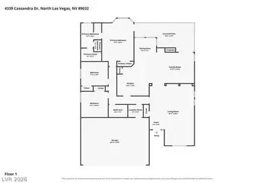 4339 Cassandra Drive, North Las Vegas, NV 89032 Floor Plan