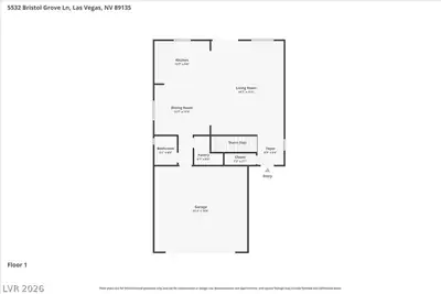 5532 Bristol Grove Lane, Las Vegas, NV 89135 Floor Plan