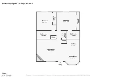 753 Rock Springs Drive 102, Las Vegas, NV 89128 Floor Plan