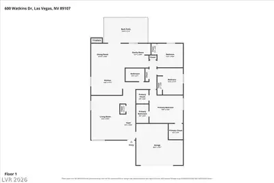 600 Watkins Drive, Las Vegas, NV 89107 Floor Plan
