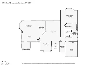 10716 Grand Cypress Avenue, Las Vegas, NV 89134 Floor Plan