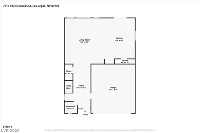 7719 Pacific Dunes Street, Las Vegas, NV 89139 Floor Plan