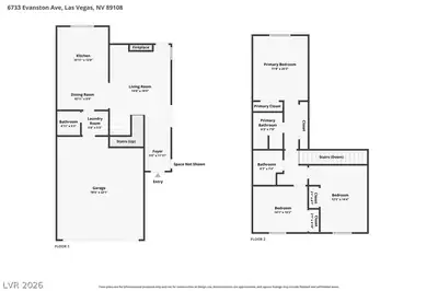 6733 Evanston Avenue, Las Vegas, NV 89108 Floor Plan