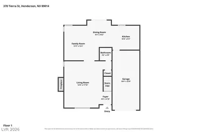378 Tierra Street, Henderson, NV 89014 Floor Plan