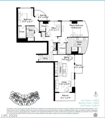 200 West Sahara Avenue 1208, Las Vegas, NV 89102 Floor Plan