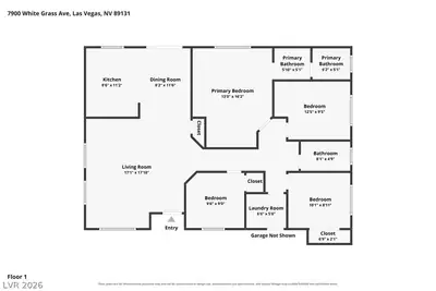 7900 White Grass Avenue, Las Vegas, NV 89131 Floor Plan