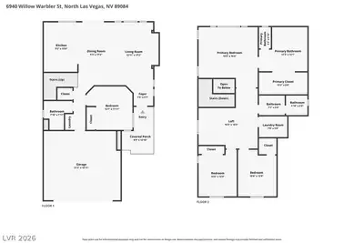 6940 Willow Warbler Street, North Las Vegas, NV 89084 Floor Plan