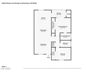 4454 West Desert Inn Road D, Las Vegas, NV 89102 Floor Plan