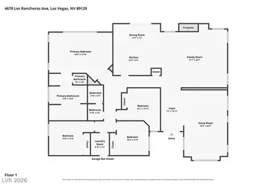 4670 Los Rancheros Avenue, Las Vegas, NV 89129 Floor Plan