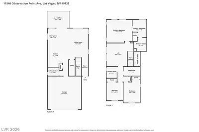 11540 OBSERVATION POINT Avenue, Las Vegas, NV 89138 Floor Plan