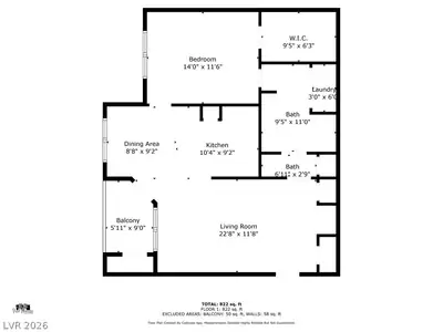 9000 LAS VEGAS Boulevard 2248, Las Vegas, NV 89123 Floor Plan