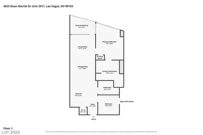 4525 East Dean Martin Drive 2911, Las Vegas, NV 89103 Floor Plan
