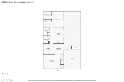 3708 Heritage Avenue, Las Vegas, NV 89121 Floor Plan
