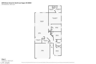 6079 Dover Dove Court, North Las Vegas, NV 89081 Floor Plan