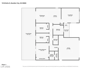 1518 Della Court, Boulder City, NV 89005 Floor Plan