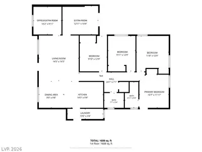 2013 Howard Avenue, Las Vegas, NV 89104 Floor Plan