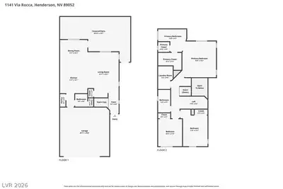 1141 Via Rocca, Henderson, NV 89052 Floor Plan