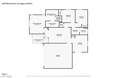 5397 Blue Oat Avenue, Las Vegas, NV 89141 Floor Plan