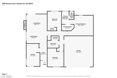 3008 Seasons Avenue, Henderson, NV 89074 Floor Plan