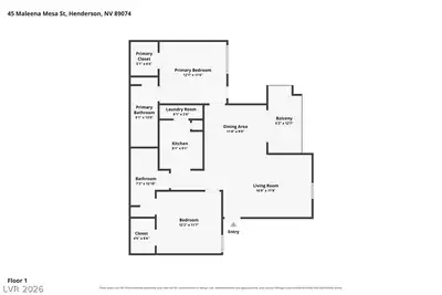 45 Maleena Mesa Street 1413, Henderson, NV 89074 Floor Plan