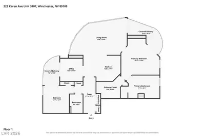 222 Karen Avenue 3407, Las Vegas, NV 89109 Floor Plan