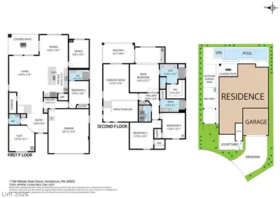 1196 Hillside Peak Street, Henderson, NV 89002 Floor Plan