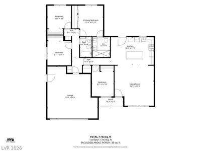 1217 Vaughn Street, Las Vegas, NV 89101 Floor Plan