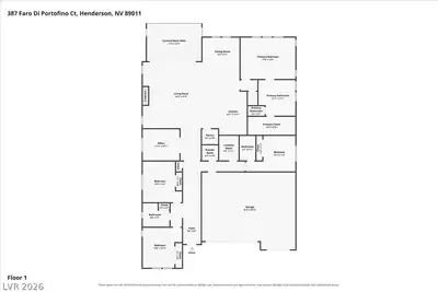 387 Faro Di Portofino Court, Henderson, NV 89011 Floor Plan