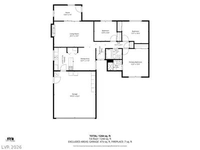 1305 Jackson Avenue, Las Vegas, NV 89106 Floor Plan