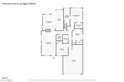 10133 Snow Crest Place, Las Vegas, NV 89134 Floor Plan