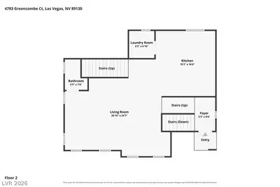 4793 Greencombe Court, Las Vegas, NV 89130 Floor Plan