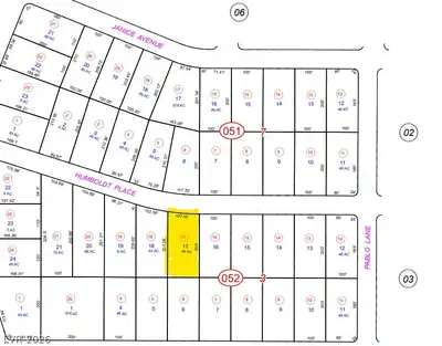 5620 North Humbolt Place, Pahrump, NV 89060 Plat Map