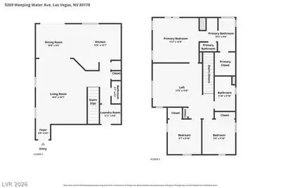9269 Weeping Water Avenue, Las Vegas, NV 89178 Floor Plan