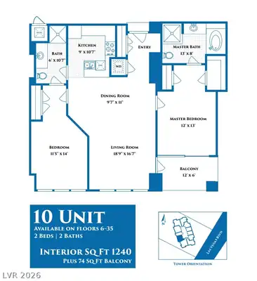 2700 South Las Vegas Boulevard 3210, Las Vegas, NV 89109 Floor Plan