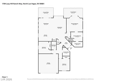1709 Lazy Hill Ranch Way, North Las Vegas, NV 89081 Floor Plan