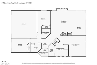 617 Lava Beds Way, North Las Vegas, NV 89084 Floor Plan