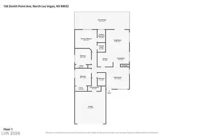136 Zenith Point Avenue, North Las Vegas, NV 89032 Floor Plan
