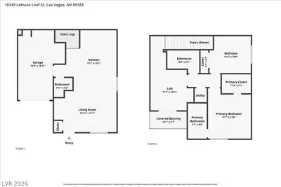 10349 Lettuce Leaf Street, Las Vegas, NV 89183 Floor Plan
