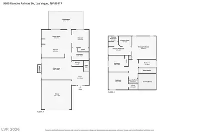 9609 Rancho Palmas Drive, Las Vegas, NV 89117 Floor Plan