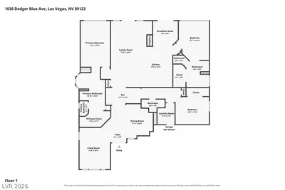 1036 Dodger Blue Avenue, Las Vegas, NV 89123 Floor Plan