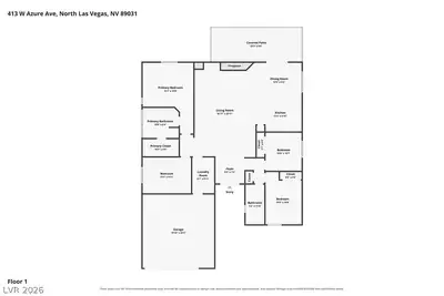 413 West Azure Avenue, North Las Vegas, NV 89031 Floor Plan