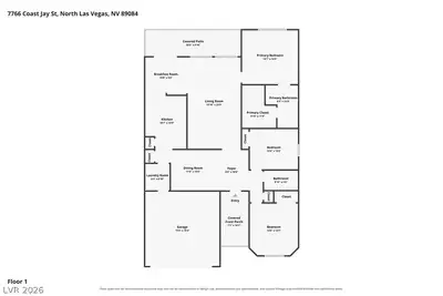 7766 Coast Jay Street, North Las Vegas, NV 89084 Floor Plan