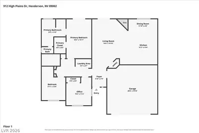 912 High Plains Drive, Henderson, NV 89002 Floor Plan