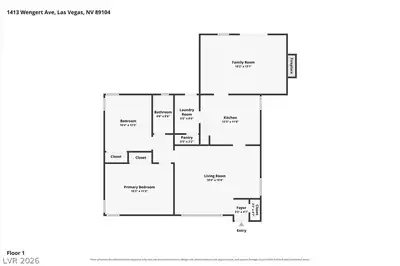 1413 Wengert Avenue, Las Vegas, NV 89104 Floor Plan