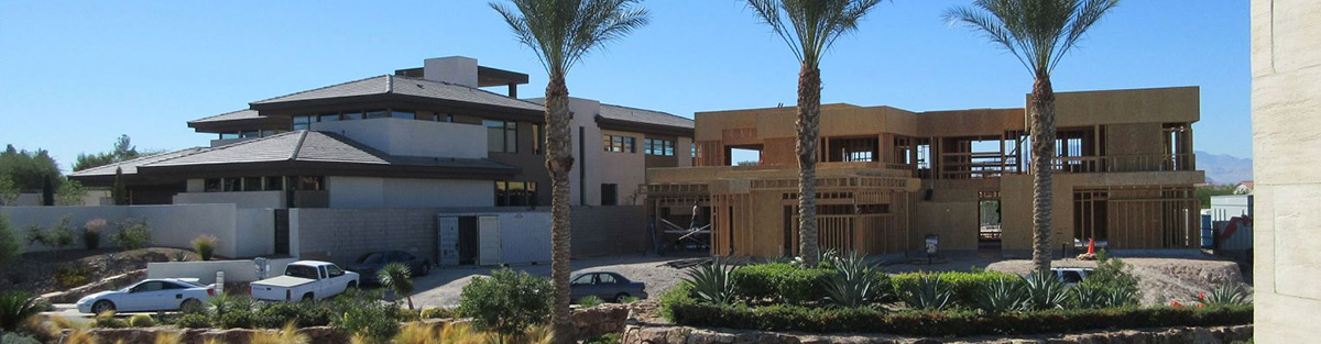 New construction home framing in a Las Vegas area community